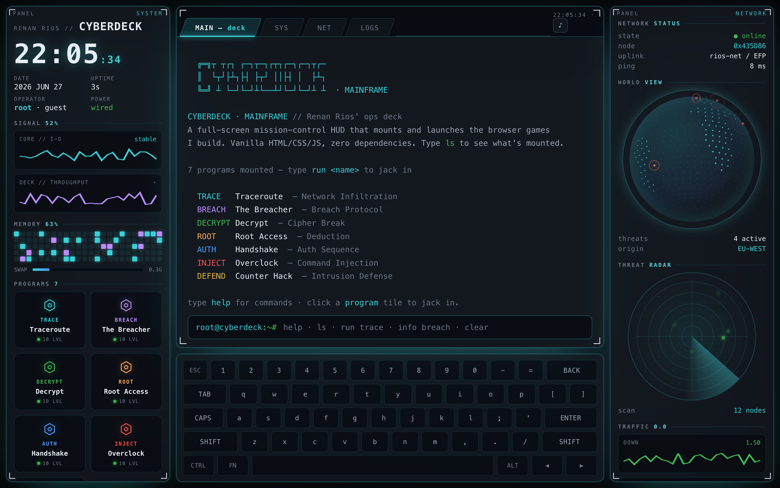 Cyberdeck Mainframe screenshot